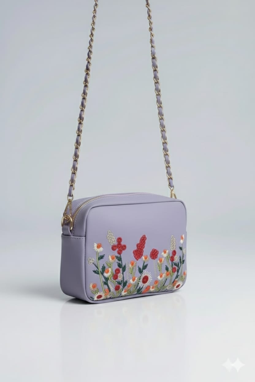 purple Bloom Crossbody Bag