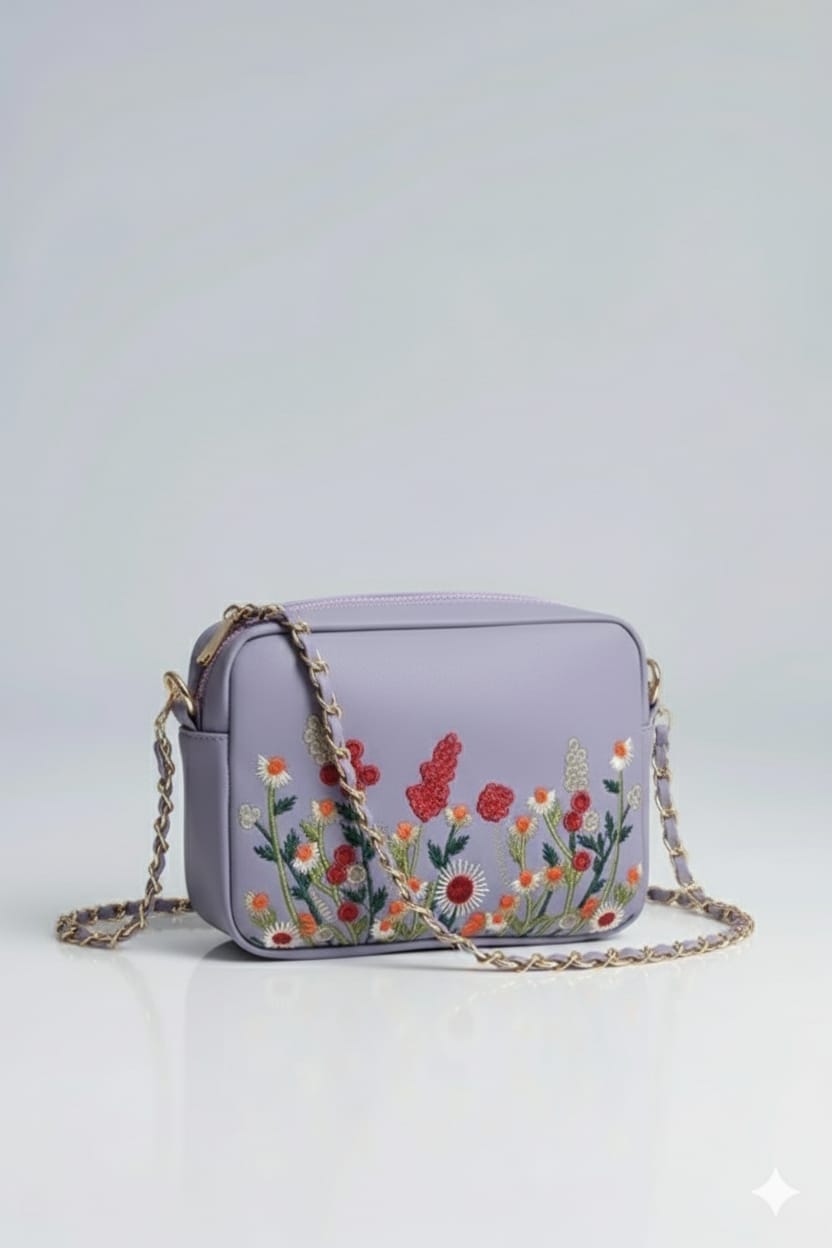purple Bloom Crossbody Bag