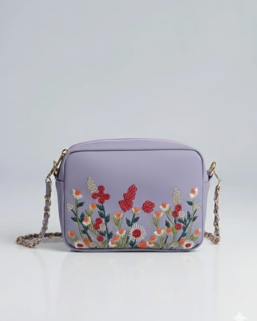 purple Bloom Crossbody Bag