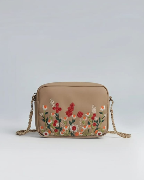 Coffee Bloom Crossbody Bag