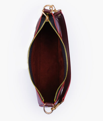 Burgundy hobo evening bag