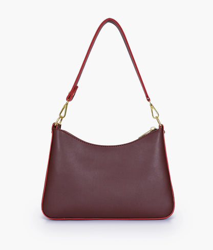 Burgundy hobo evening bag