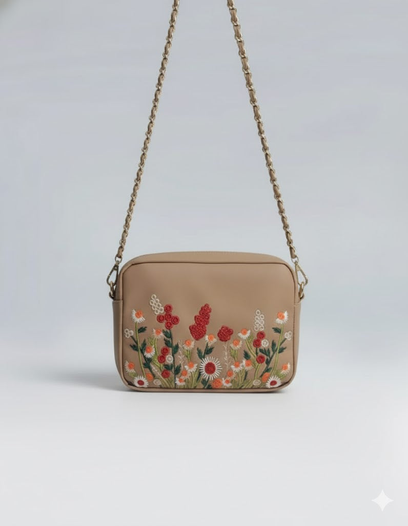 Coffee Bloom Crossbody Bag